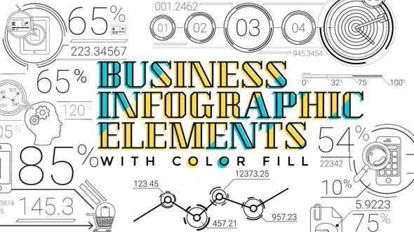 30 Line Infographic Elements Video Displays template preview