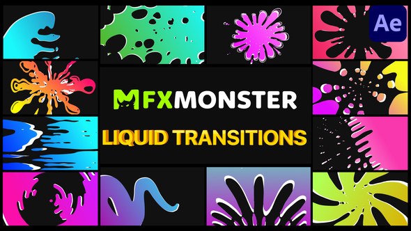 Liquid Transitions | After Effects Video Displays template preview