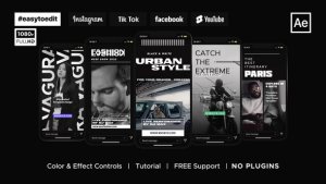 Videohive Instagram Stories Black and White Product Promo template preview