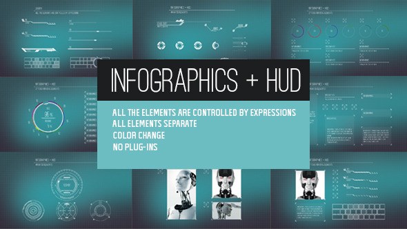 Infographics + HUD Video Displays template preview