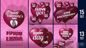 Videohive Pop Valentine Story Openers template preview