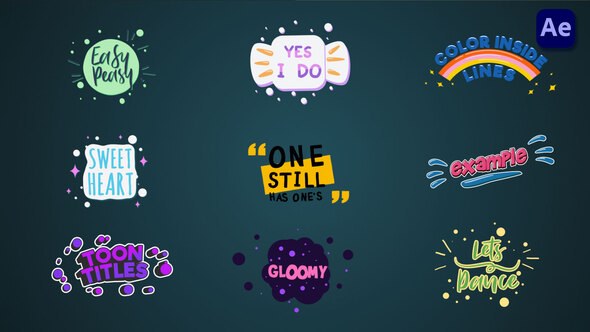 Videohive Colorful cartoon titles & lower thirds #2 [After Effects] Titles template preview
