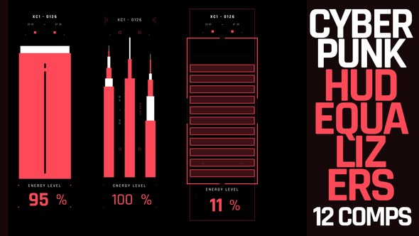 Videohive Cyberpunk Hud Equalizers Elements template preview