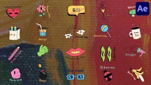 Videohive Colorful Sticker Titles | After Effects Titles template preview