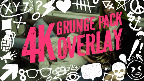 Videohive Grunge Pack Overlay 4K 54610428 Elements template preview
