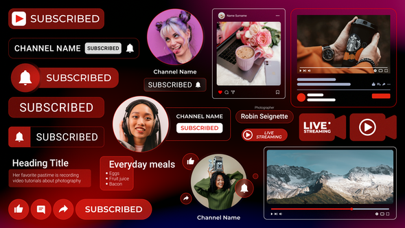 Videohive Social Media Infographics for YouTube Infographics template preview
