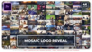 Mosaic Photo Logo Reveal Premiere Pro template preview