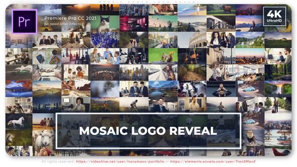 Mosaic Photo Logo Reveal Premiere Pro template preview