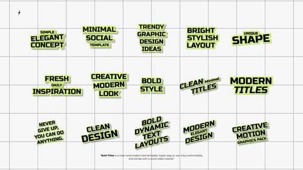 Videohive Bold Titles 1.0 | After Effects 59751900 Titles template preview