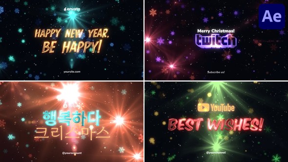 Videohive Christmas And New Year Greetings Typography for After Effects Titles template preview