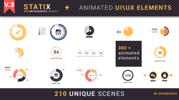 StatiX Infographic Bundle Video Displays template preview