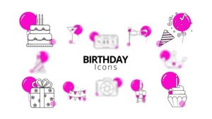 Videohive Birthday Icons 52149121 Elements template preview