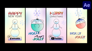 Videohive Christmas Toy And Snowman Vertical Logo for After Effects Logo Stings template preview