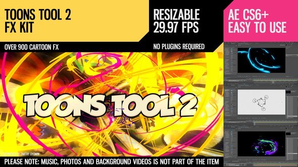 Toons Tool 2 (FX Kit) Video Displays template preview