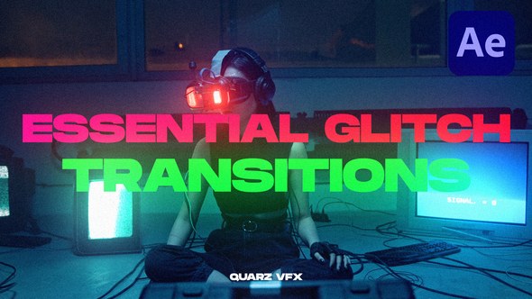 Videohive Essential Glitch Transitions for After Effects Elements template preview