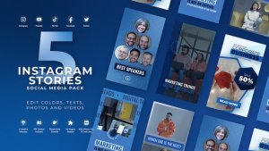 Videohive Instagram Storie Vertical Blue Product Promo template preview