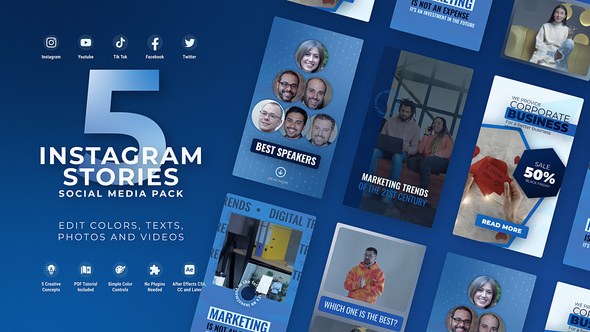 Videohive Instagram Storie Vertical Blue Product Promo template preview