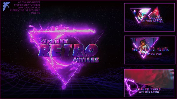Videohive 80s Retro Titles 3D Openers template preview