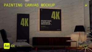 Videohive Painting Canvas Mockup Broadcast-packages template preview