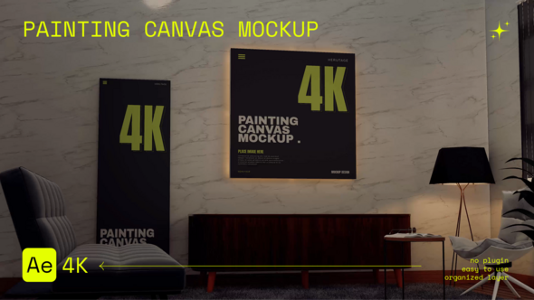 Videohive Painting Canvas Mockup Broadcast-packages template preview