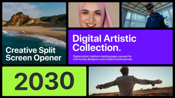Videohive Hip Hop Multiscreen Opener Video Displays template preview