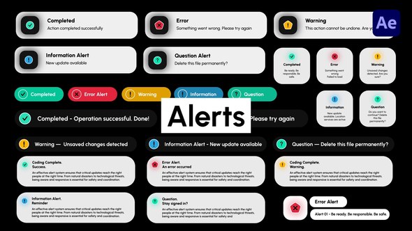 Videohive Alerts Elements template preview