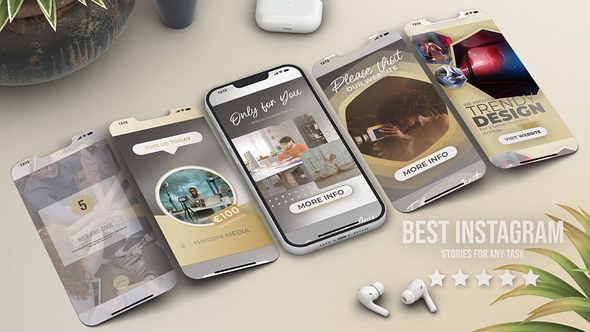 Videohive Instagram Stories Vertical Event Golden Silver Education Promo Video Displays template preview