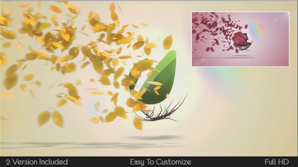 Flying Leaves Logo Reveal Video Displays template preview