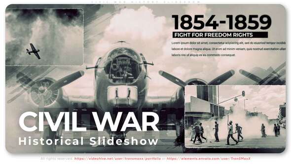 Videohive Civil War History Slideshow Openers template preview