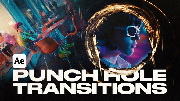 Videohive Punch Hole Transitions For After Effects 59632094 Elements template preview