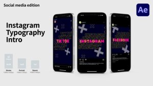 Videohive Instagram Typography Intro | Reels / Shorts / Tik Tok Video Displays template preview