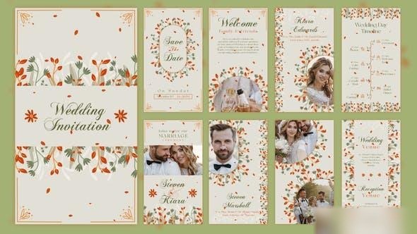 Videohive Floral Wedding Invitation Story Template Openers template preview