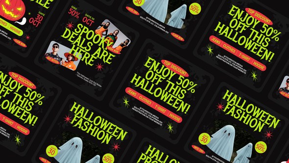 Videohive Halloween Social Media Promo Elements template preview