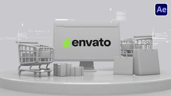 Videohive 3D Animated Shopping Logo Openers template preview