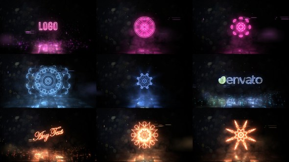 Videohive Kaleidoscope Neon Logo Logo Stings template preview