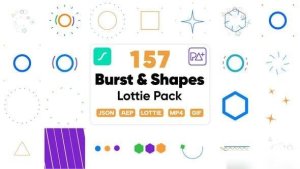 Videohive 157 Bursts & Shapes Lottie Pack Openers template preview
