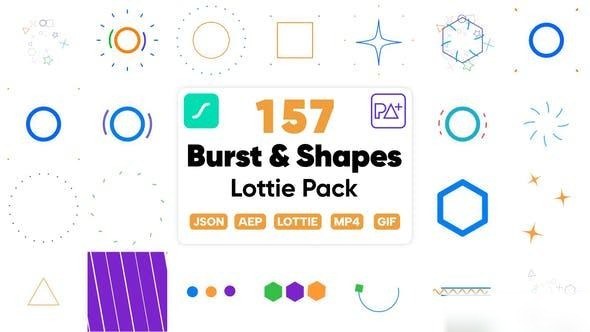 Videohive 157 Bursts & Shapes Lottie Pack Openers template preview