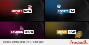 Broadcast Channel Movies Sports Fashion Music Video Displays template preview