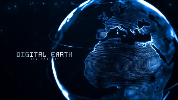 Digital Earth Premiere Pro template preview