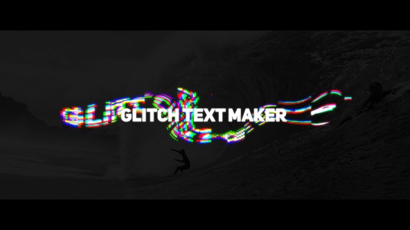 Videohive Wave Glitch Text Maker Titles template preview