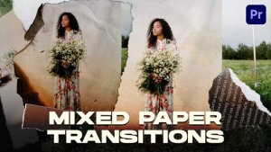 Mixed Paper Transitions Premiere Pro template preview