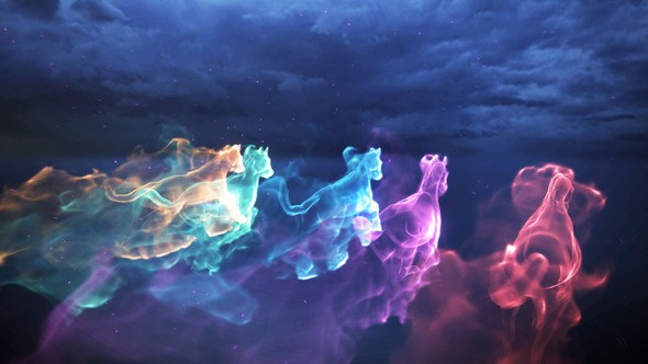 Videohive Horse Particle Trails Logo Logo Stings template preview