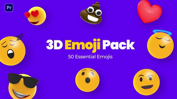 3D Emoji Pack Premiere Pro template preview
