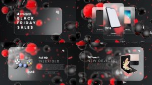 Videohive Glassmorphism Black Friday Video Displays template preview