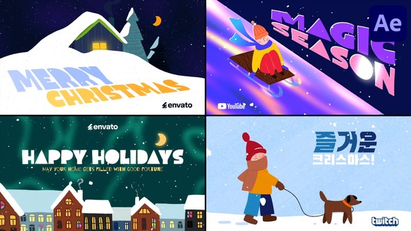 Videohive Stylish Cartoon Christmas Typography for After Effects Titles template preview