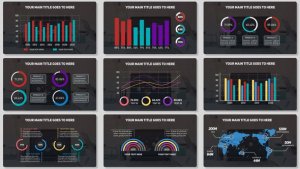 Minimalisic Infographic MOGRT Premiere Pro template preview
