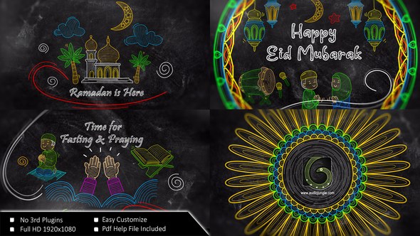 Videohive Ramadan Mubarak Doodle Greetings Logo Stings template preview