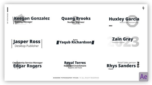 Videohive Modern Typography Titles | AE Titles template preview