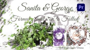 Botanical Leaves Wedding Invitation Premiere Pro template preview
