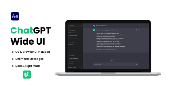Videohive ChatGPT AI Chatbot Wide UI Elements template preview